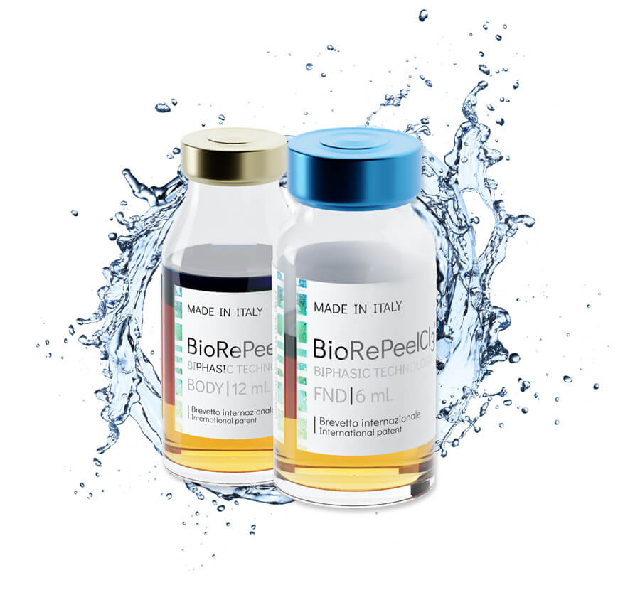 Plaatje met biorepeel producten en een water splash
